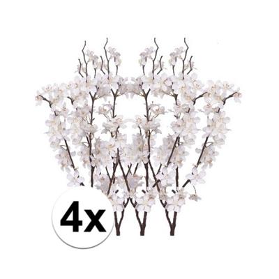 Witte appelbloesem - 4x - kunstbloem/tak - 57 bloemetjes - 84 cm