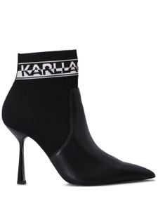 Karl Lagerfeld Pandara 95mm logo-intarsia boots - Noir