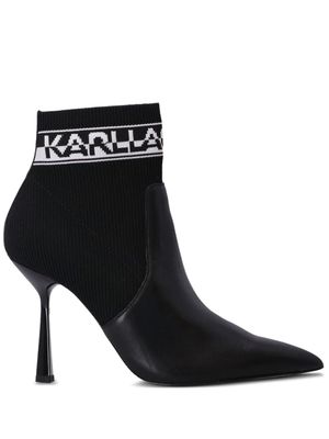 Karl Lagerfeld bottines Pandara 95 mm à logo intasia - Noir Karl Lagerfeld bottines Pandara 95 mm à logo intasia - Noir