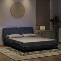 Bedframe met LED zonder matras fluweel donkergrijs 160x200 cm