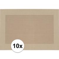 Tafel Placemats - 10x stuks - beige - gevlochten - 45 x 30 cm - onderleggers