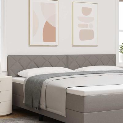 Stoffen Hoofdbord Geometrisch met hoofdeinde Taupe 200 cm Stof