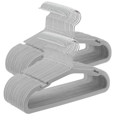 Kinderkleerhangers met antislip en brede schouderinkepingen, Duifgrijs / 28B x 17,5H cm