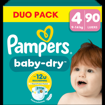 Pampers BabyDry Maat 4, 90 Luiers bij Jumbo
