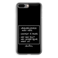 Mijn Motto's: iPhone 8 Plus Transparant Hoesje