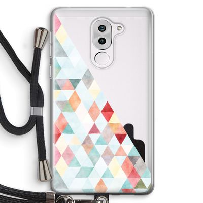 Gekleurde driehoekjes pastel: Honor 6X Transparant Hoesje met koord