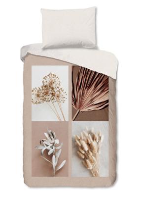 Good Morning Dekbedovertrek "droog bloemen" - Zand - (140x200 cm) - Katoen
