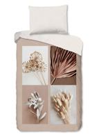 Good Morning Dekbedovertrek "droog bloemen" - Zand - (140x200 cm) - Katoen