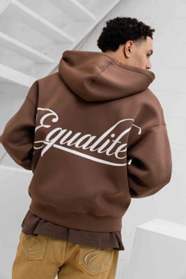 Equalité Yuki Oversized Scuba Full Zip Hoodie Heren Bruin - Maat XS - Kleur: Bruin | Soccerfanshop
