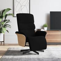 Fauteuil verstelbaar met voetensteun stof zwart