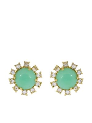 Irene Neuwirth puces d'oreilles en or 18ct à ornements - Vert