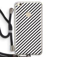 Strepen zwart-wit: Huawei Ascend P8 Lite (2017) Transparant Hoesje met koord Strepen zwart-wit: Huawei Ascend P8 Lite (2017) Transparant Hoesje met koord
