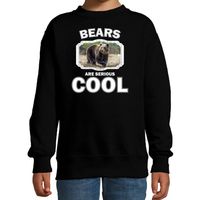 Dieren bruine beer sweater zwart kinderen - bears are cool trui jongens en meisjes - thumbnail