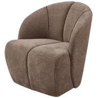 WOOOD draaifauteuil Mojo - Geweven Ribstof - Donker Zand - 75x68x77 cm