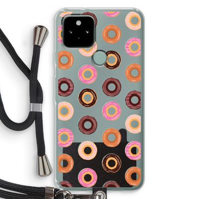 Donuts: Pixel 5 Transparant Hoesje met koord