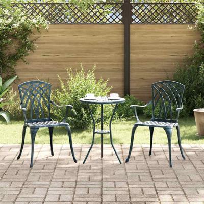 Tuinstoel 2 pcs Groen 55 x 56.5 x 91cm Aluminium
