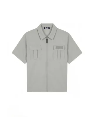 Malelions Capri Zip T-Shirt Heren Lichtgrijs - Maat M - Kleur: Lichtgrijs | Soccerfanshop