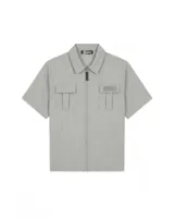 Malelions Capri Zip T-Shirt Heren Lichtgrijs - Maat M - Kleur: Lichtgrijs | Soccerfanshop