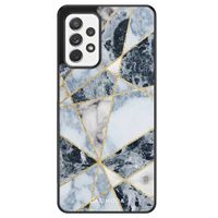 Samsung Galaxy A72 hoesje - Abstract marmer blauw