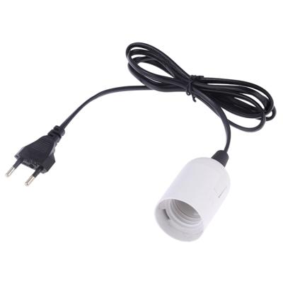 E27 Wire Cap lamp houder kroonluchter stopcontact met 1.5 m verlengkabel EU stekker (wit)