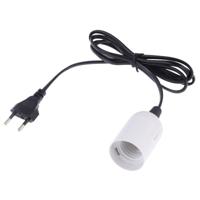 E27 Wire Cap lamp houder kroonluchter stopcontact met 1.5 m verlengkabel EU stekker (wit)