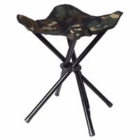 Vier poots opvouwbaar krukje camouflage leger groen 42 cm - thumbnail