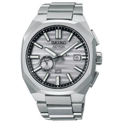 Seiko SSJ017J1 Horloge Astron titanium GPS Solar Analoog staal zilverkleurig 41,2 mm