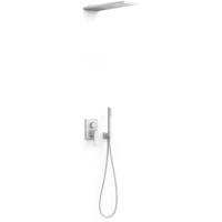 Regendouche set Tres Slim | Inbouw | Mengkraan | 2-weg | Vierkant | Wit mat