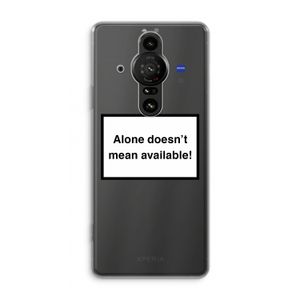 Alone: Sony Xperia Pro-I Transparant Hoesje