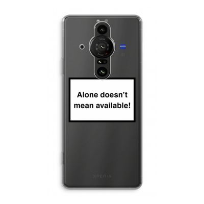 Alone: Sony Xperia Pro-I Transparant Hoesje