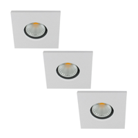 Set 3x Camilla LED spot compleet (incl. lichtbron) GU10 COB 5Watt vierkant WIT IP65 dimbaar - thumbnail