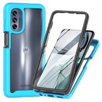 360 Bescherming Motorola Moto G62 5G Hoesje - Baby Blauw / Doorzichtig - thumbnail