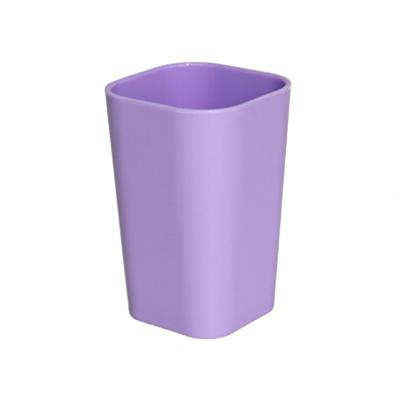 Badkamer drinkbeker/tandenborstelhouder - kunststof - paars - 7 x 11 cm