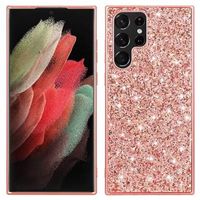 Glitter Series Samsung Galaxy S23 Ultra 5G Hybrid Case - Rosé goud - thumbnail