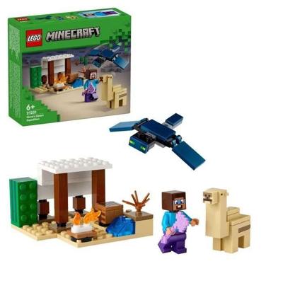 LEGO 21251 Minecraft Steve's woestijnexpeditie, videogamespeelgoed, bioom met huis en minifiguren