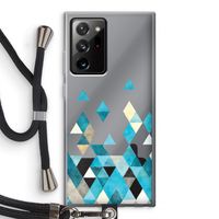 Gekleurde driehoekjes blauw: Samsung Galaxy Note 20 Ultra / Note 20 Ultra 5G Transparant Hoesje met koord