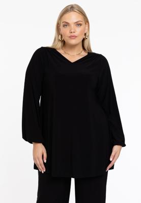 Yoek Tuniek wide bottom V-hals | Zwart | Maat 46/48