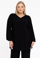 Yoek Tuniek wide bottom V-hals | Zwart | Maat 50/52