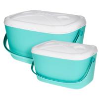 Koelboxen set - groen - 15 en 30 liter - 2 stuks - koelboxen