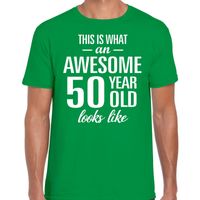 Awesome 50 year / 50 jaar cadeau t-shirt groen heren 2XL  -