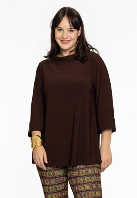 Yoek Shirt A-lijn met turtle neck | Bruin | Maat 54/56