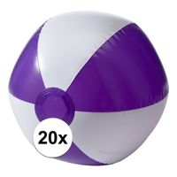 20 stuks Strandballen opblaasbaar paars   -
