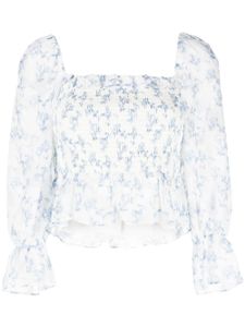 b+ab blouse à fleurs - Blanc