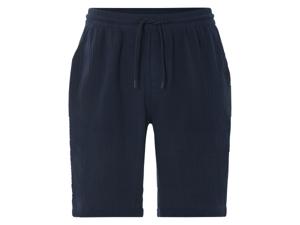 LIVERGY Korte mousseline heren broek (Marineblauw, XL)