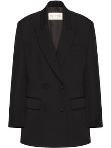 Valentino Garavani blazer en laine vierge à fermeture croisée - Noir