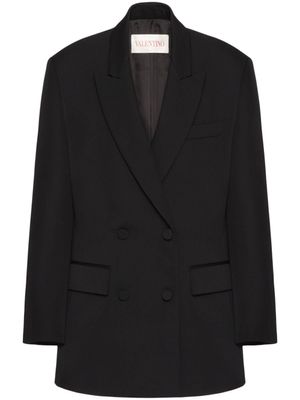 Valentino Garavani blazer en laine vierge à fermeture croisée - Noir