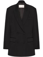 Valentino Garavani blazer en laine vierge à fermeture croisée - Noir - thumbnail