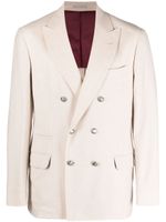 Brunello Cucinelli blazer croisé à revers pointus - Tons neutres