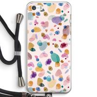 Terrazzo Memphis Pink: iPhone 5 / 5S / SE Transparant Hoesje met koord