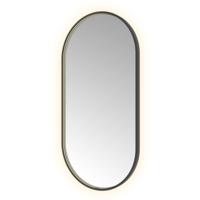 Hotbath &More Mirrors Oval LED Badkamerspiegel - Ovaal - 120 x 60 cm - Geborsteld Zwart Pvd